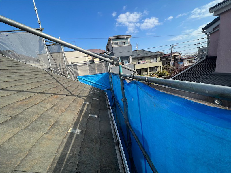 船橋市の屋根塗装の施工前の様子